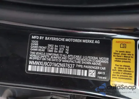 2021 Mini Hardtop Cooper S from USA, damaged, VIN WMWXU9C01M2N97637